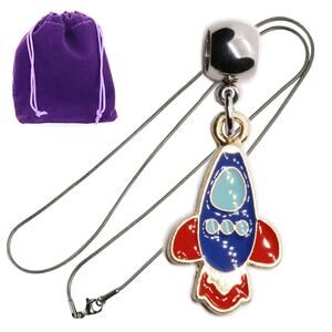 Rocket Ship Necklace - Space Ship Jewelry for Space Themed Party Decorations